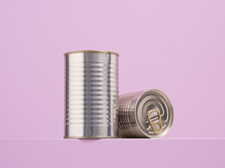 Food cans composition. Canned vegetables, beans or fish.