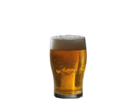glass of beer without bottom in the image
