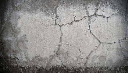 Obraz premium Cracked concrete wall in gray color, texture background; grunge style