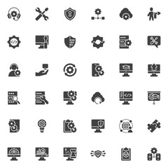 Technical service vector icons set