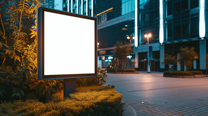 Billboard with blank copy space screen for your advertising text message or promotional content empty mock up lightbox for information stop
