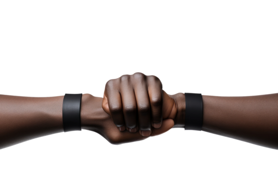 Two Hands With Wristbands. A photo featuring two hands adorned with wristbands, showcasing the accessories worn on the wrists.