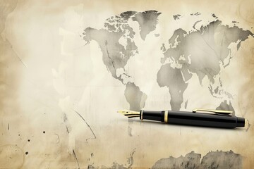 World Press Freedom Day: Great Background with Fountain Pen, generative ai - Powered by Adobe
