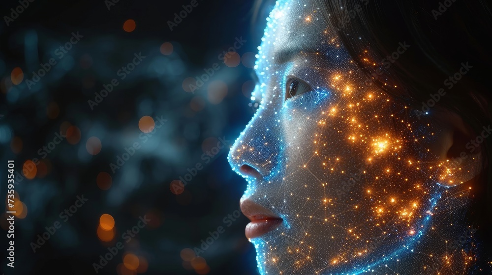 Leinwandbilder Insights from data mining, filtering, sorting, and clustering with AI technology. A video of a data scientist working on machine learning with a virtual computer screen.