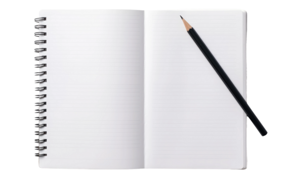 Notebook With Pencil. A notebook with a pencil placed on top, ready for writing or doodling.