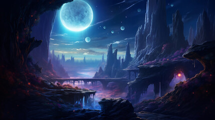Fantasy night landscape