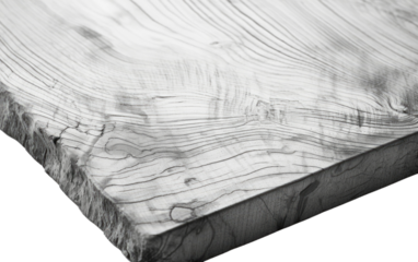 Halved Piece of Wood. A piece of wood that has been cut in half, revealing its inner texture and grain.