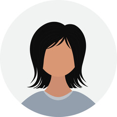 profile picture of a faceless woman with short black hair