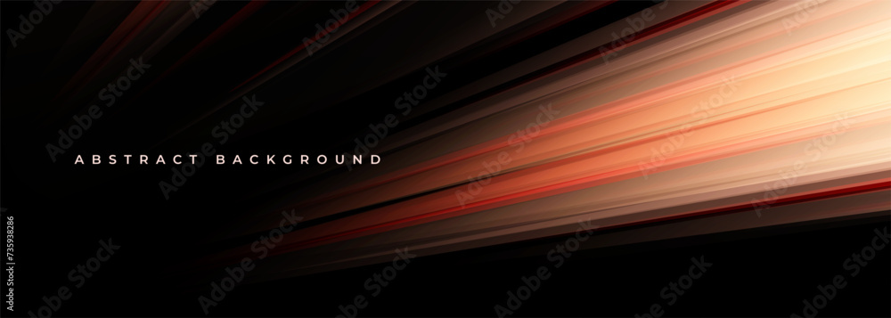 Poster Black and orange modern abstract background with red glowing movement and high-speed light effect. Vector illustration