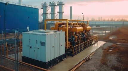 A large diesel-powered generator. Generative AI.