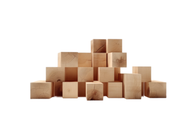 Stacked Wooden Blocks. A pile of wooden blocks sitting on top of each other, forming a neat and stable stack.