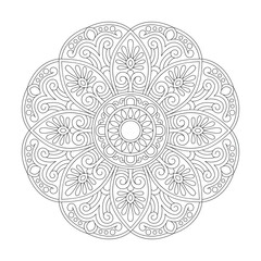 Mystical Attractive Mandala Design for Coloring book page,