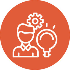 Person with a lightbulb for innovation Icon