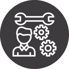 Person with a wrench for skills Icon