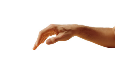 Hand Reaching Out to Touch an Object. A persons hand extends towards an object, poised to make contact.