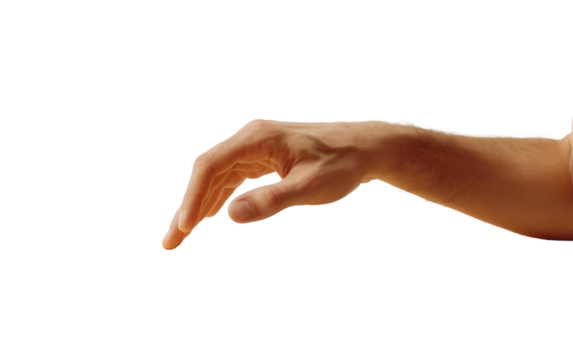 Hand Reaching Out to Touch an Object. A persons hand extends towards an object, poised to make contact.