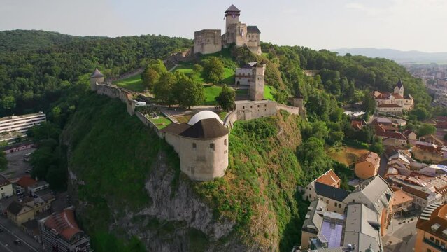 Aerial view of the Trencin castle in Slovakia