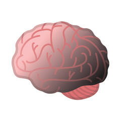 Brain vector flat icon. Isolated  human mind, giving head sign emoji sticker design.