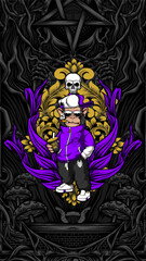 awesome cool monkey illustration for your print project