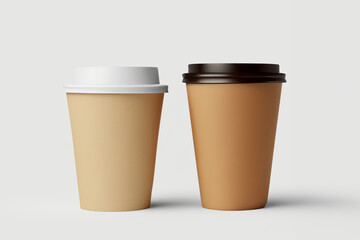 Coffee in a paper cup. For your mockup. coffee mockup take to go and take away