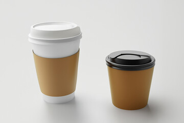 Coffee in a paper cup. For your mockup. coffee mockup take to go and take away