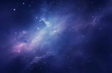 Obraz na płótnie Canvas deep purple and blue stars, galaxy and space wallpaper ai generative