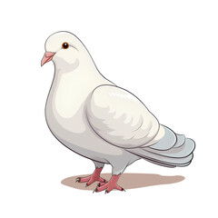 white dove isolated on white background