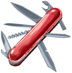 Foto op Plexiglas Kinderen Multifunctional pocket knife with various tools extended.