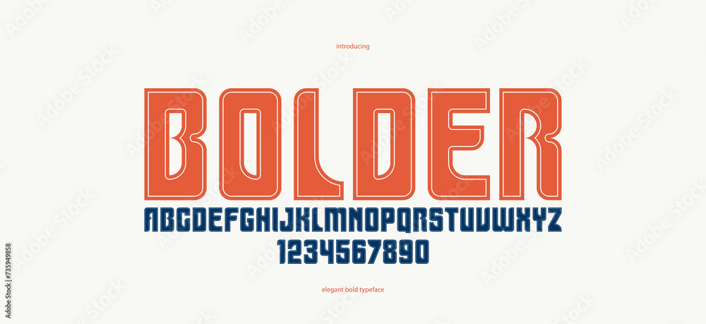 Fototapete bold simple sans serif display font for logos headers or slogans, vector thick and heavy geometric t