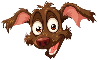 Foto op Plexiglas Kinderen Vector illustration of a cheerful brown dog