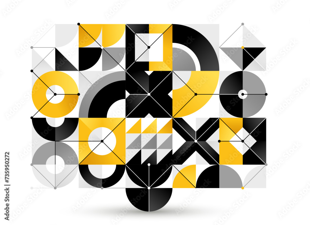 Aufkleber abstract vector geometric background, tech engineering look like shapes and lines composition, techn