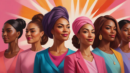 Fototapeta premium group of powerful women 