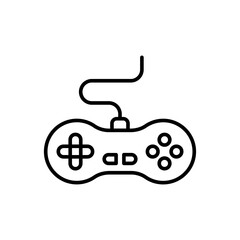 Game controller outline icons, minimalist vector illustration ,simple transparent graphic element .Isolated on white background