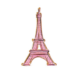 Fototapeta na wymiar Eiffel Tower PNG illustration with transparent background 