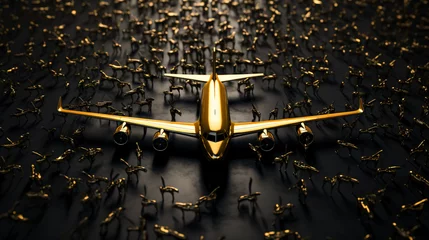 Cercles muraux Ancien avion Golden leader airplane in a crowd