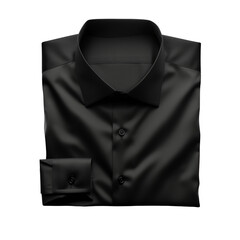 black classic neatly folded shirt, isolated on transparent background