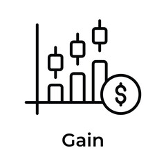 Stock market growth chart vector design isolated on white background