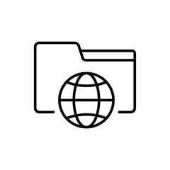 World folder outline icons, minimalist vector illustration ,simple transparent graphic element .Isolated on white background