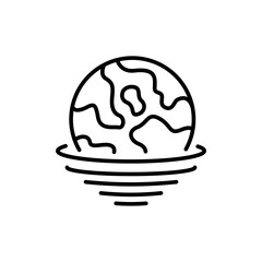 Globe outline icons, minimalist vector illustration ,simple transparent graphic element .Isolated on white background