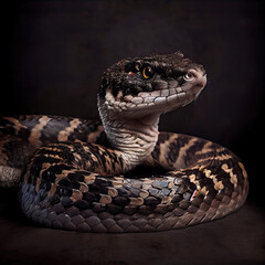 Obraz premium European Adder Snake Portrait in Professional Studio Setting
