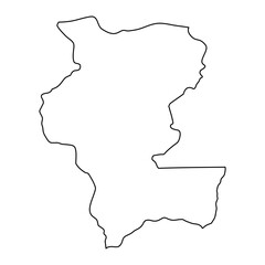 Kemo prefecture map, administrative division of Central African Republic.