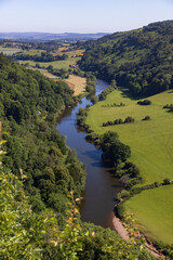 View over the Wye Valley from Symonds Yat Rock in the Forest of Dean,  England, United Kingdom, Europe