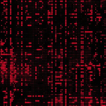 Digital Seamless Pattern: Red Roses in ASCII Art on Black Background for Contemporary Designs