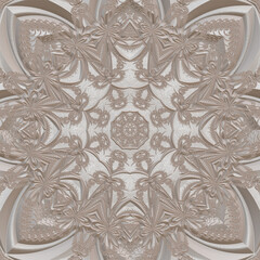 Fractal pattern in the style of stucco bas-relief on a gray stone wall - 735959873