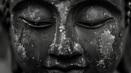 Harmony Unveiled: A Timeless Glimpse of Monochrome Buddha Splendor
