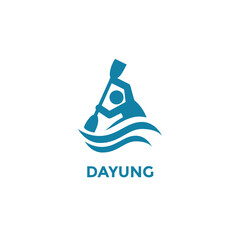 Rowing, athlete rows, front view isolated vector 