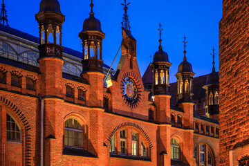 Beautiful architecture of the Market Hall in Gdańsk. Poland