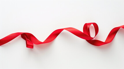 red ribbon on a white background