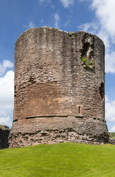 The round keep at Skenfrith Castle, Monmouthshire, Wales, UK