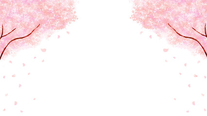 Pink cherry blossom on copy space transparent PNG